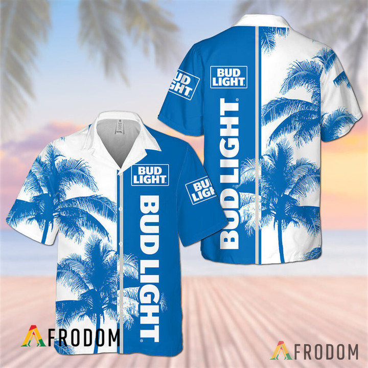 Bud Light Tropical Coconut Trees Hawaiian Shirt