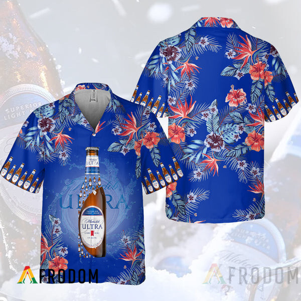 Vintage Tropical Hibiscus Michelob ULTRA Hawaii Shirt
