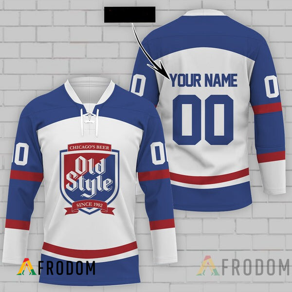 Personalized Old Style Beer Hockey Jersey