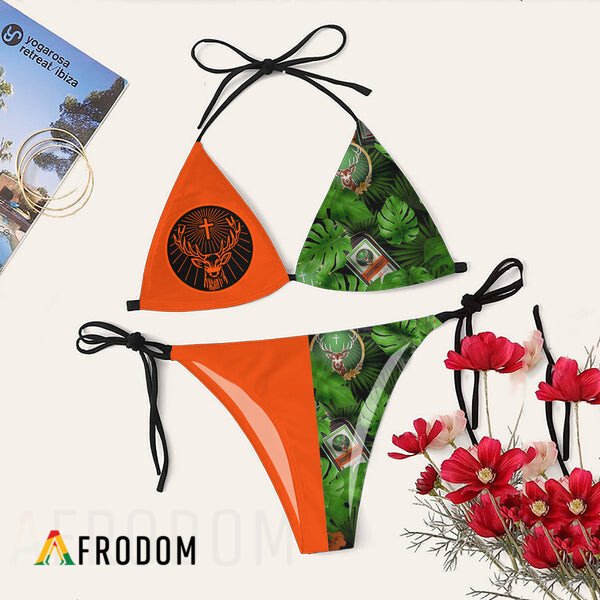 Tropical Floral Jagermeister Bikini Set Swimsuit Jumpsuit Beach