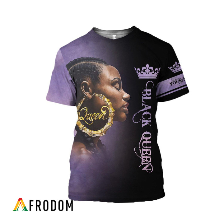 Personalized Black King & Black Queen AOP Shirt