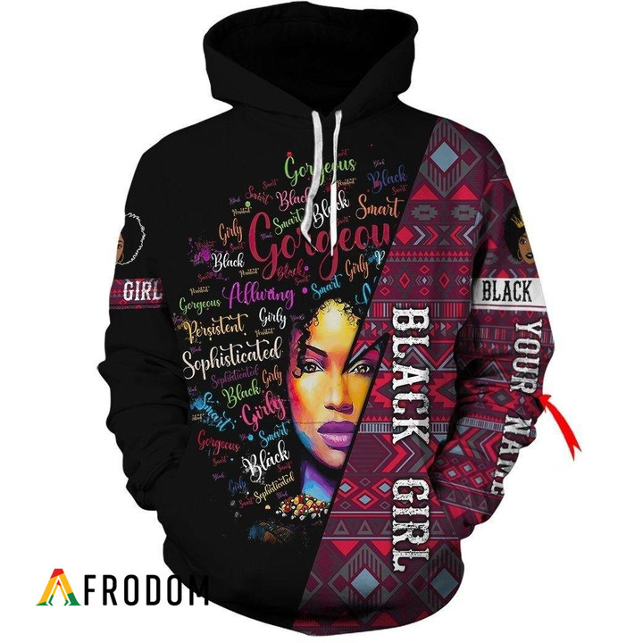 Personalized Black Girl All-Over Printed Hoodie