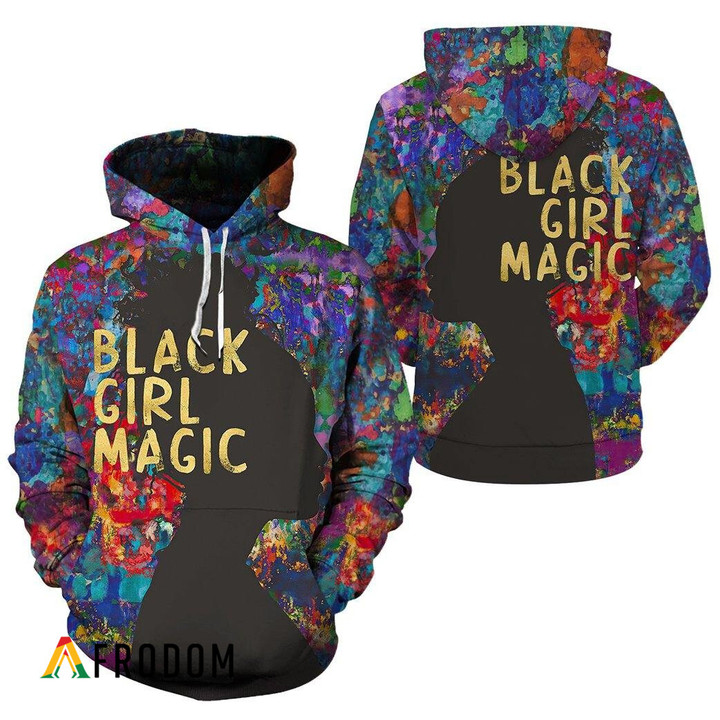 Black Girl Magic Multicolor All-Over Printed Hoodie