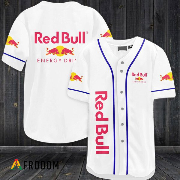 White Redbull Energy Drink Baseball Jersey