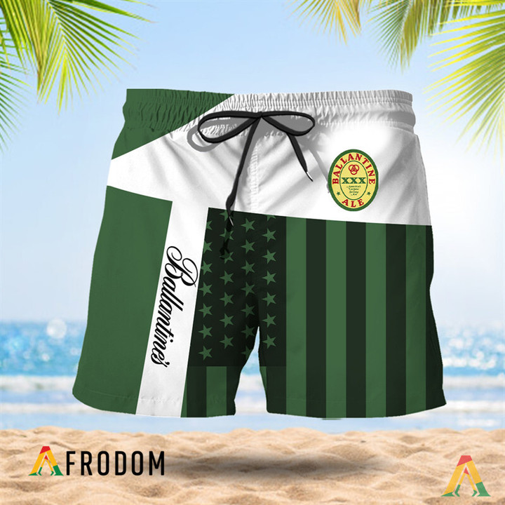 Summer American Flag Patch Ballantine Hawaiian Shorts