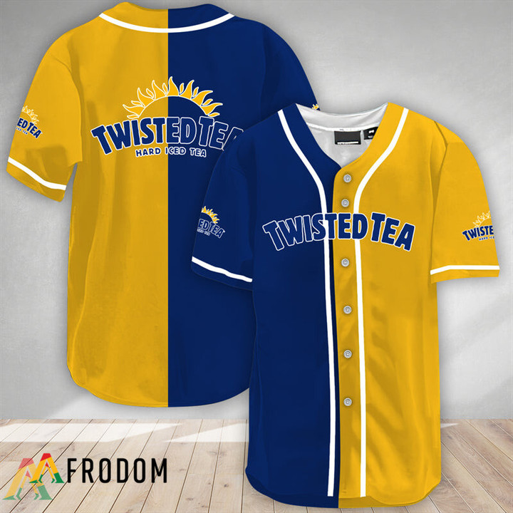 Blue And Yellow Split Twisted Tea Baseball Jersey