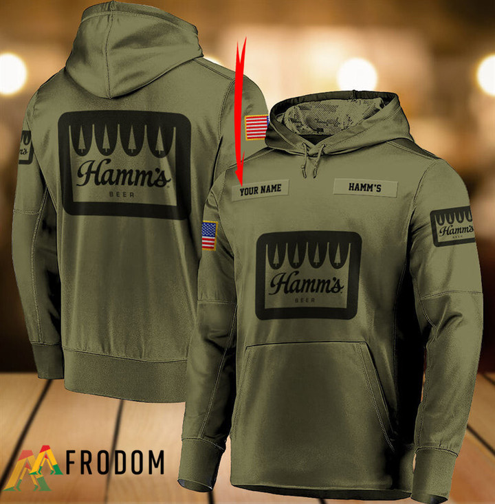 Personalized Military Green Hamm's Beer Hoodie & Zip Hoodie