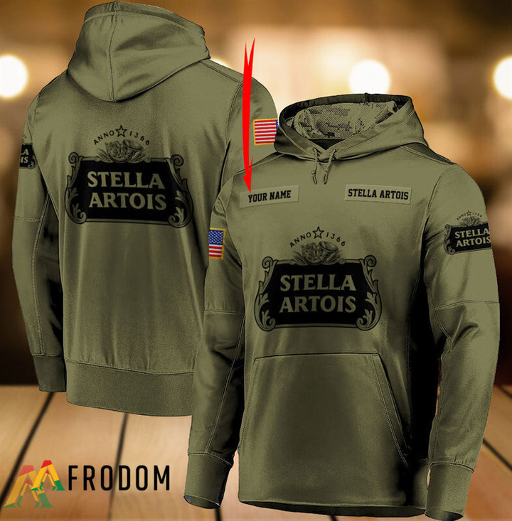 Personalized Military Green Stella Artois Hoodie & Zip Hoodie