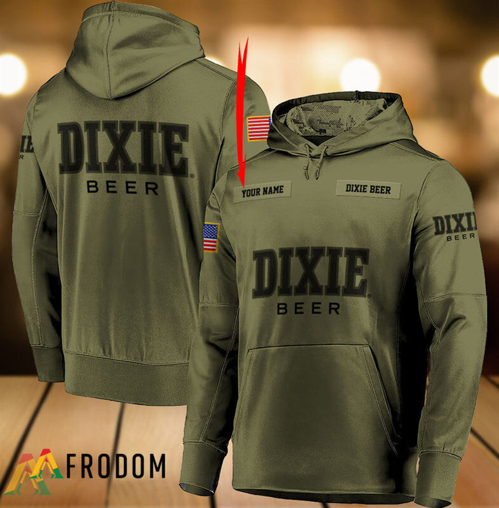 Personalized Military Green Dixie Beer Hoodie & Zip Hoodie