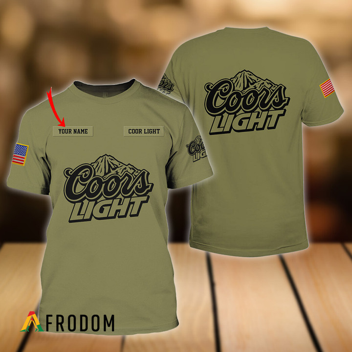 Personalized Military Green Coors Light T-shirt