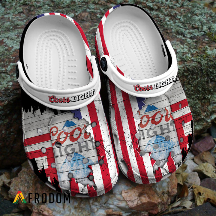 USA Flag Pattern Coors Light Classic Clogs