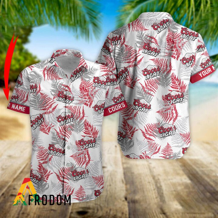 Personalized Tropical Basic Coors Light Button Shirt