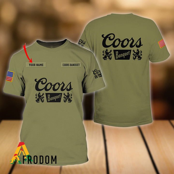 Personalized Military Green Coors Banquet T-shirt