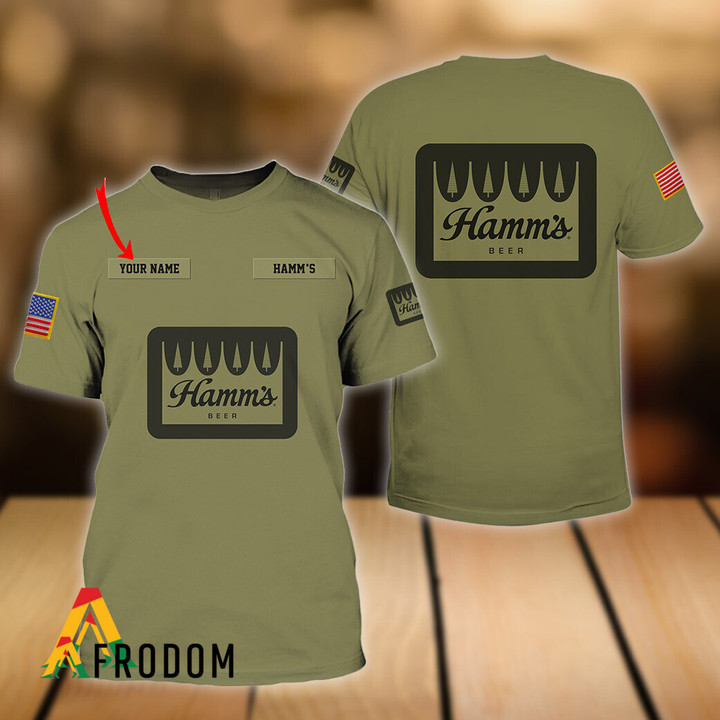 Personalized Military Green Hamm's Beer T-shirt