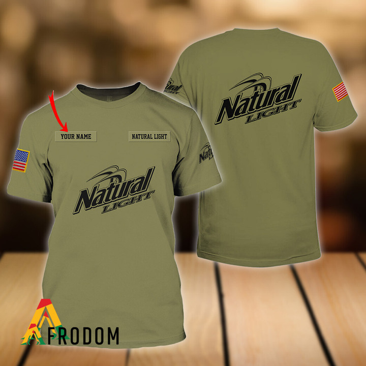 Personalized Military Green Natural Light T-shirt
