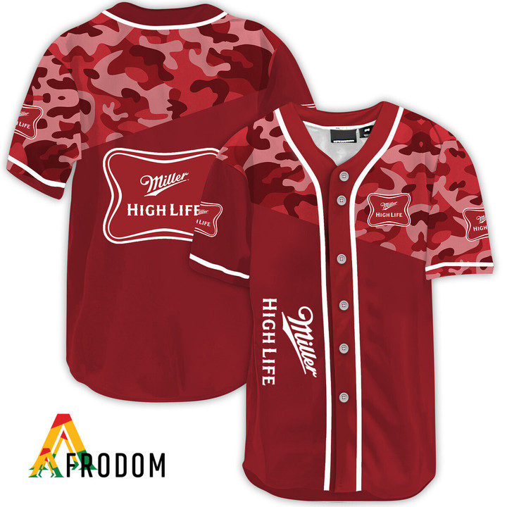Classic Camouflage Miller High Life Baseball Jersey 