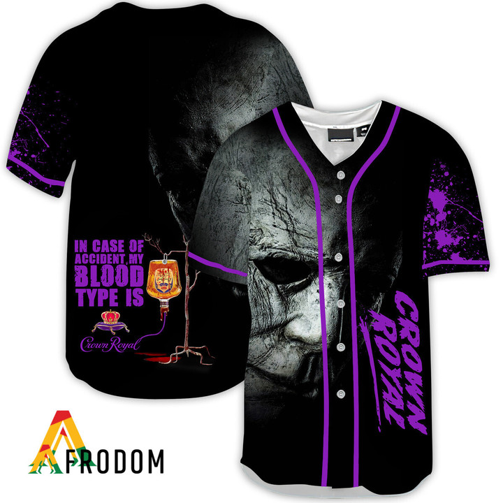 Halloween Horror Michael Myers Crown Royal Baseball Jersey