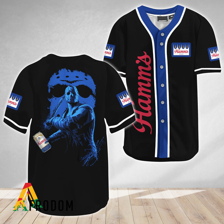 Jason Voorhees Friday The 13th Hamm's Beer Baseball Jersey