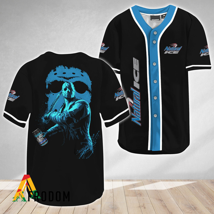 Jason Voorhees Friday The 13th Natural Ice Baseball Jersey