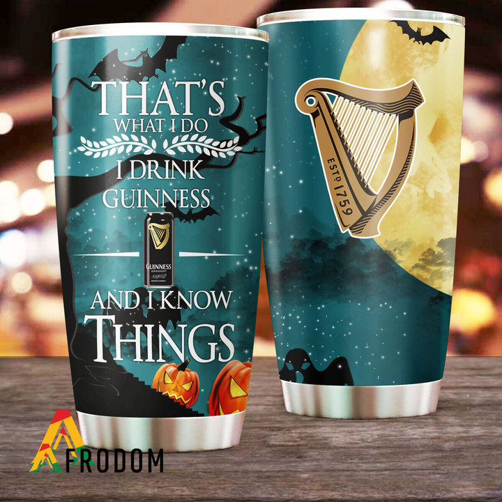 Halloween Pumkins I Drink Guinness I Know Things Tumbler