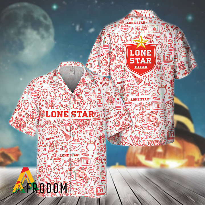 Happy Halloween Doodle Art Lone Star Hawaiian Shirt