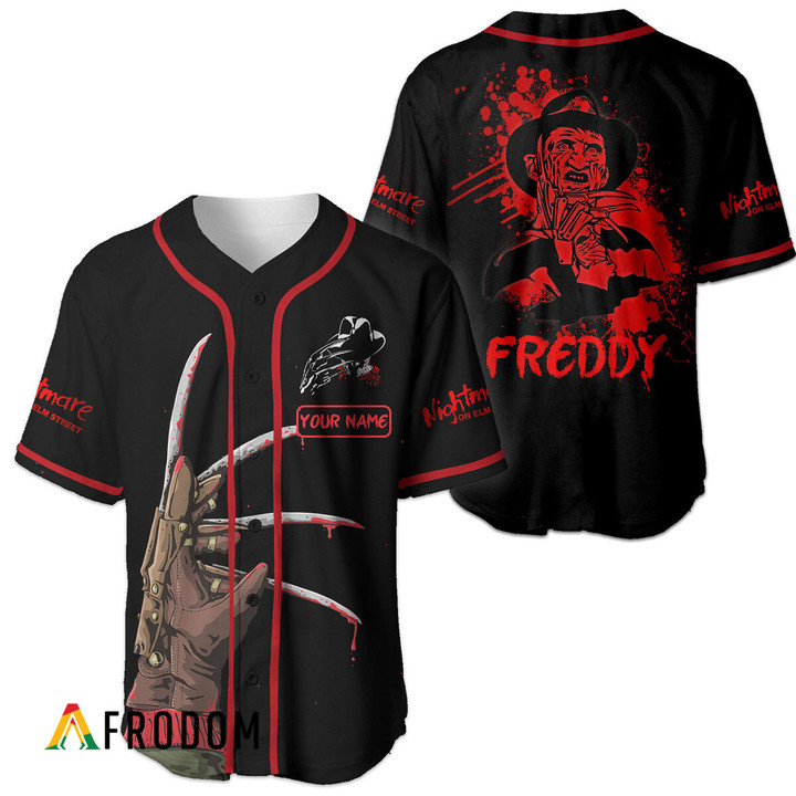 Personalized Scary Halloween Freddy Krueger Baseball Jersey
