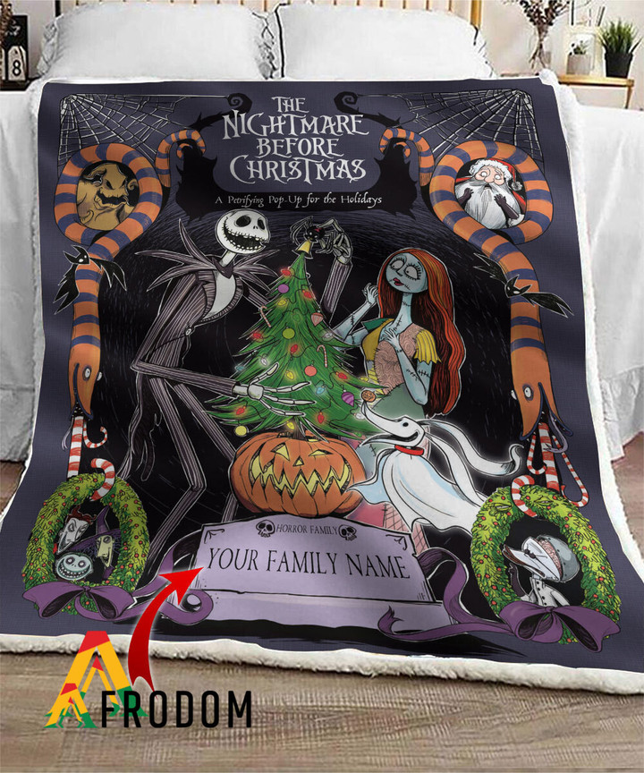 Personalized Halloween Jack Skellington and Sally Quilt
