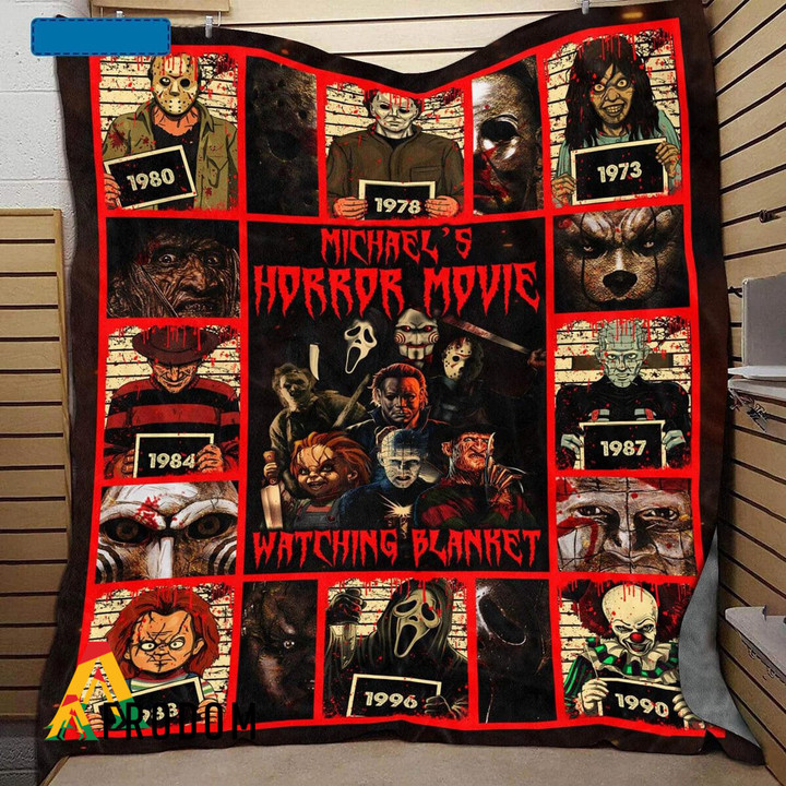 Personalized Horror Movie Characters Mugshot Halloween Quilt