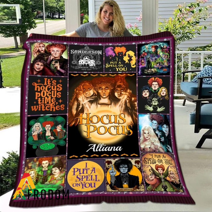 Personalized Halloween Witches Hocus Pocus Quilt