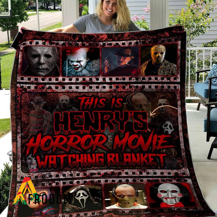 Custom Name This Is Horror Movie Watching Blanket Quilt