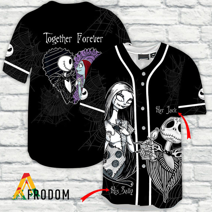 Personalized Jack Skellington And Sally Together Forever Jersey