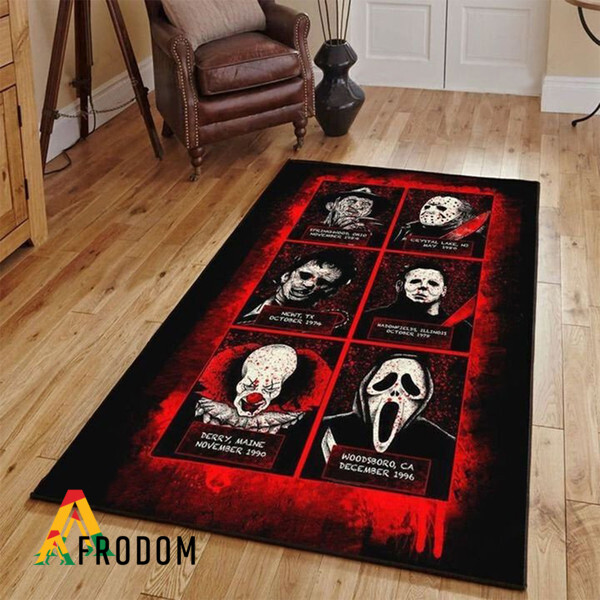 All Famous Horror Characters Halloween Doormat