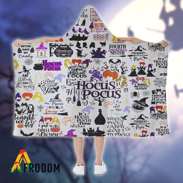 Hocus Pocus Witches Halloween Hooded Blanket