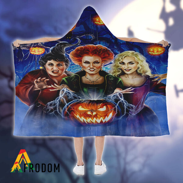 Halloween Witch Hocus Pocus Hooded Blanket