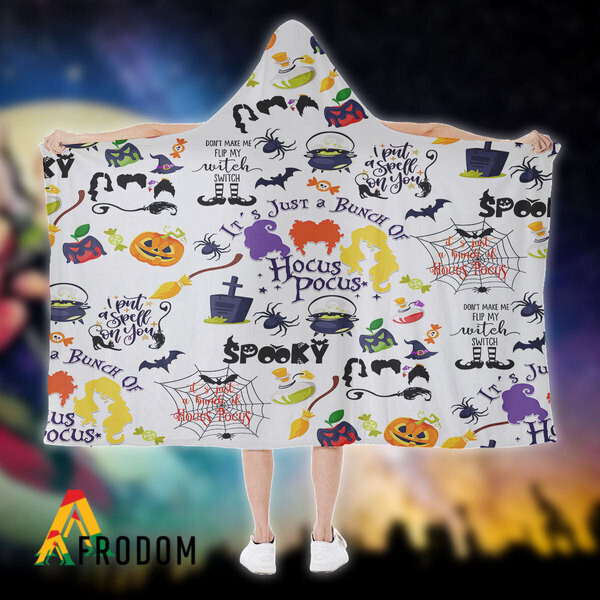 Spooky Season Hocus Pocus Witches Hooded Blanket