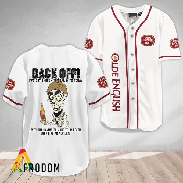 Achmed Back Off With Olde English 800 Beer Baseball Jersey
