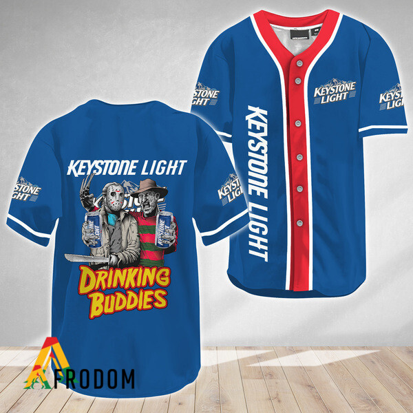 Horror Freddy Jason Drinking Buddies Keystone Light Baseball Jersey