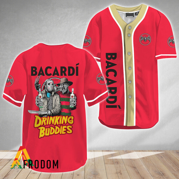 Horror Freddy Jason Drinking Buddies Bacardi Rum Baseball Jersey