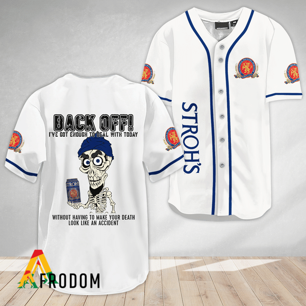 Achmed Back Off With Stroh's Beer Baseball Jersey