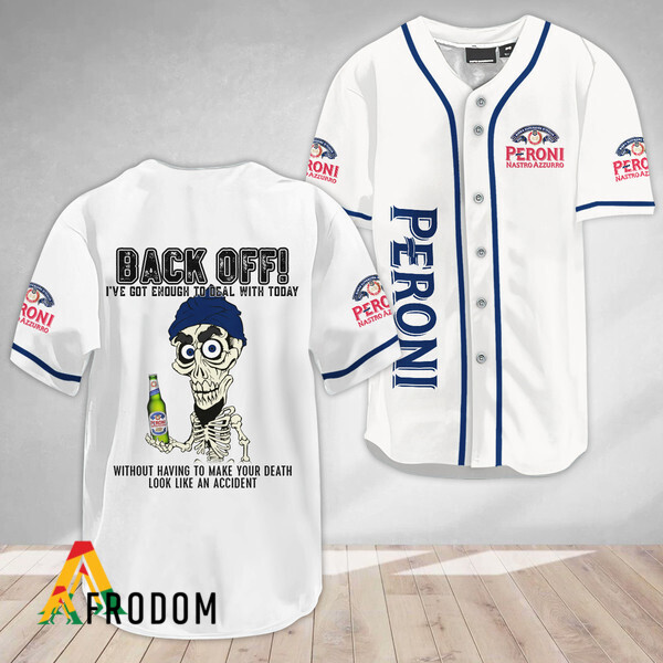 Achmed Back Off With Peroni Beer Baseball Jersey
