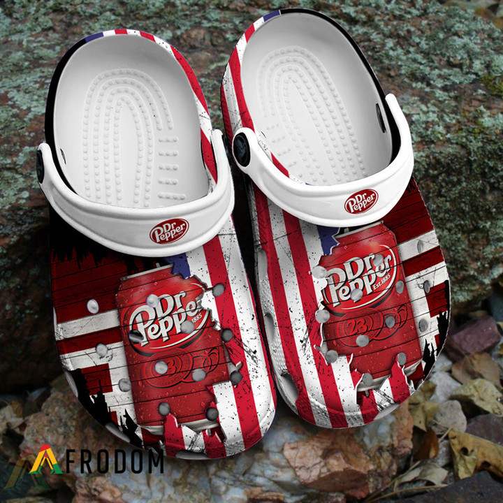 USA Flag Pattern Dr Pepper Classic Clogs