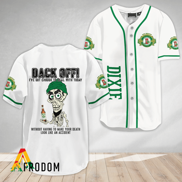 Achmed Back Off With Dixie Beer Baseball Jersey