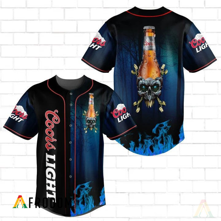 Skull With Coors Light Baseball Jersey