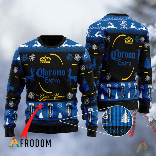 Personalized Black Corona Extra Ugly Sweater