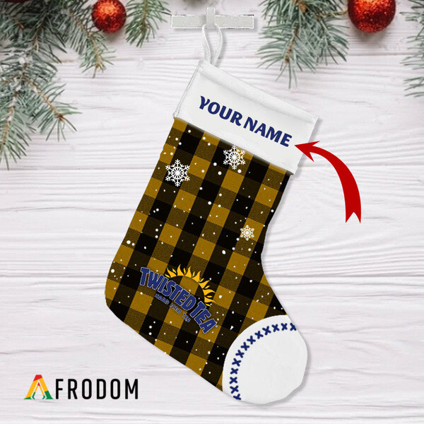 Personalized Gingham Twisted Tea Christmas Stockings