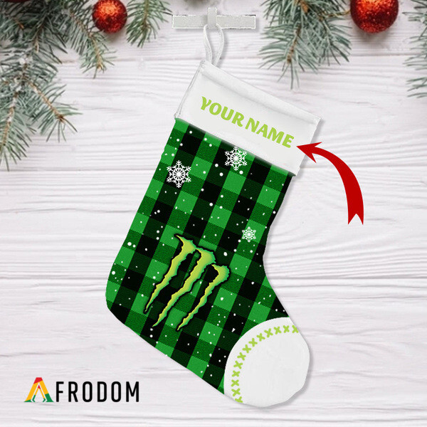 Personalized Gingham Monster Energy Christmas Stockings