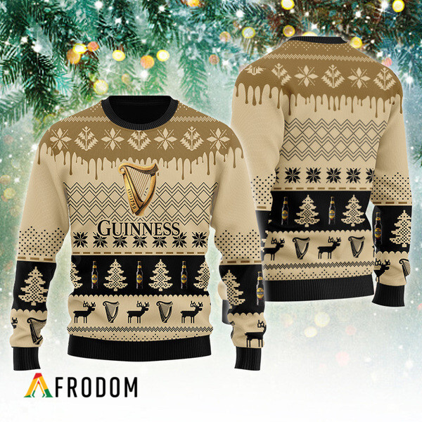 Chevron Pattern Guinness Christmas Ugly Sweater