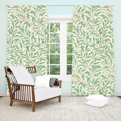 Vine Window Curtains, Nature Drapes, Ivy Decor, Leaf Pattern, Boho Chic Decor, Green Fabric Curtain, Jungle Art, Best Selling Curtain