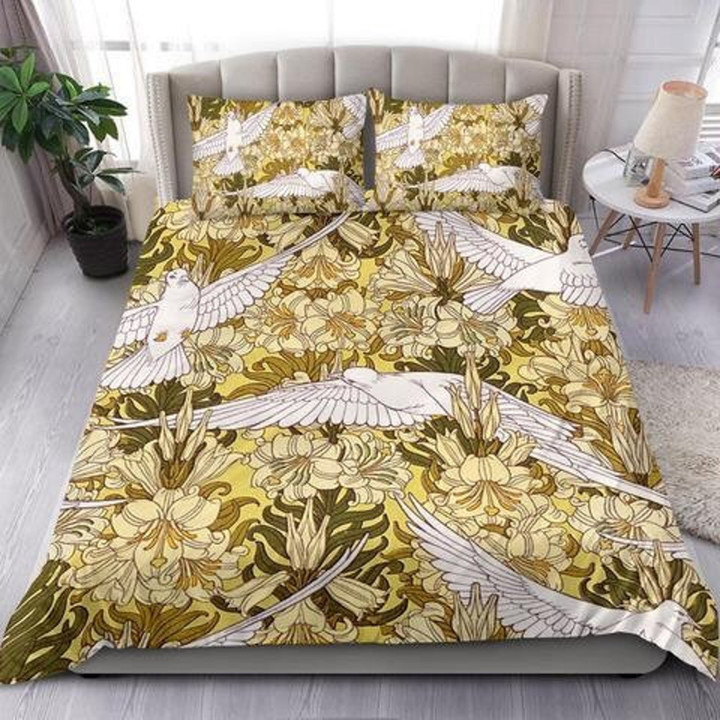Dove Duvet Cover and pillow Covers - Dove Bedding Set - Dove Bed Cover