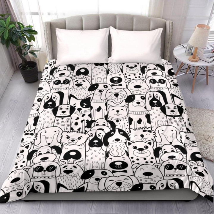 Dogs Duvet Cover and pillow Covers - Dogs Bedding Set - Dogs Bed Cover